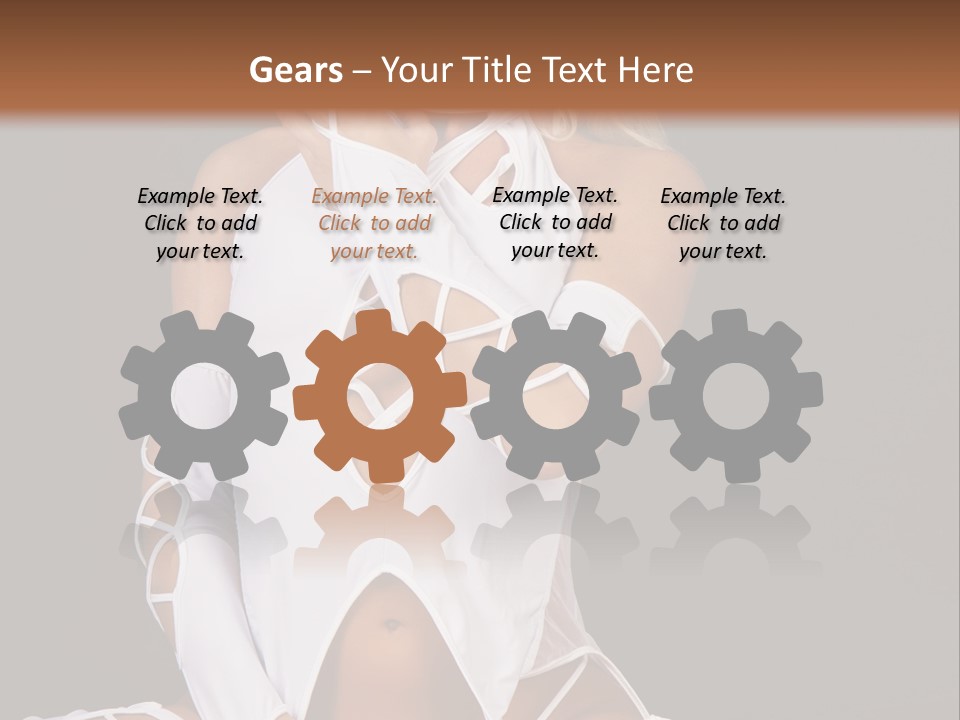 A Woman In White Lingerie Sitting On The Floor PowerPoint Template