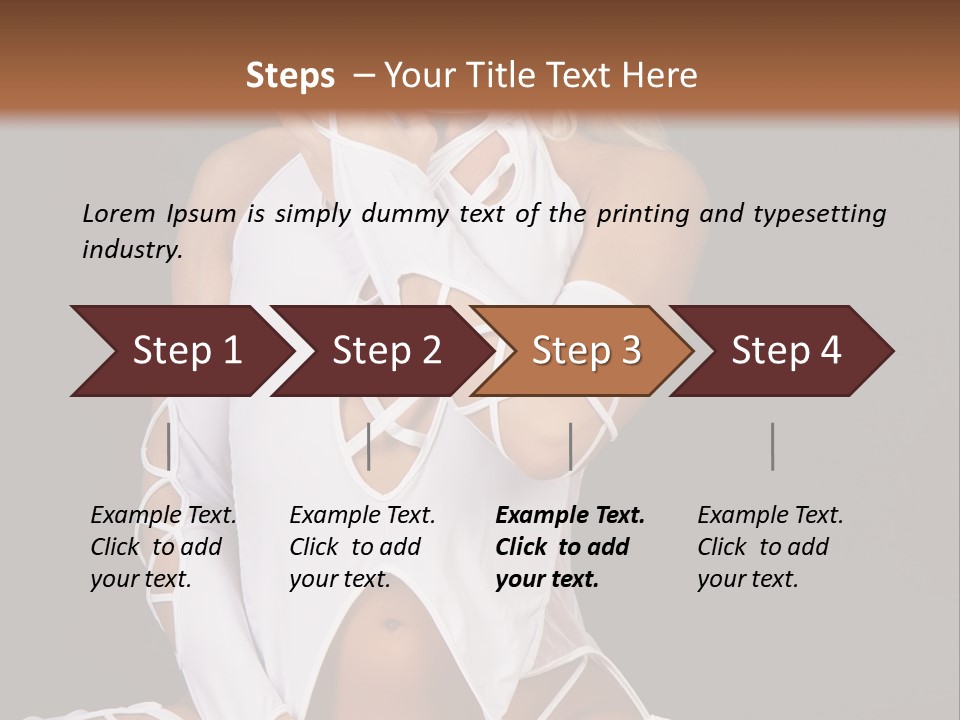 A Woman In White Lingerie Sitting On The Floor PowerPoint Template