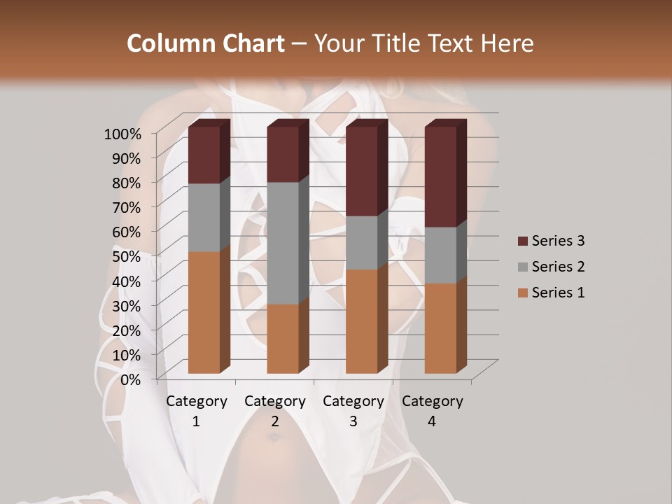 A Woman In White Lingerie Sitting On The Floor PowerPoint Template