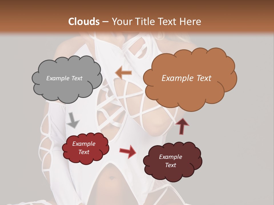 A Woman In White Lingerie Sitting On The Floor PowerPoint Template