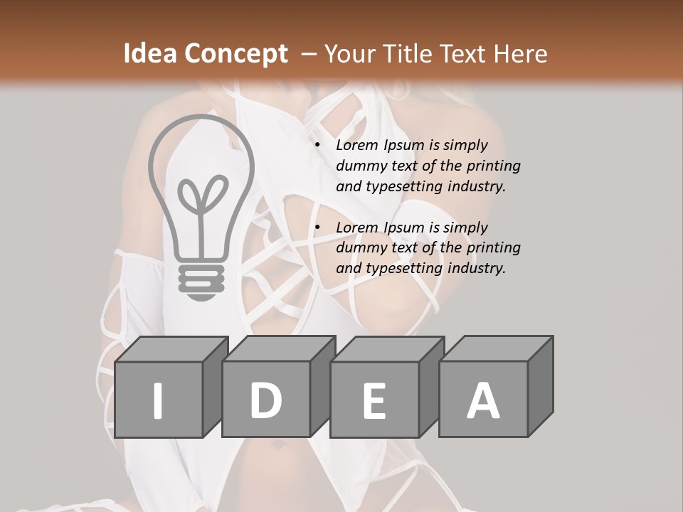 A Woman In White Lingerie Sitting On The Floor PowerPoint Template