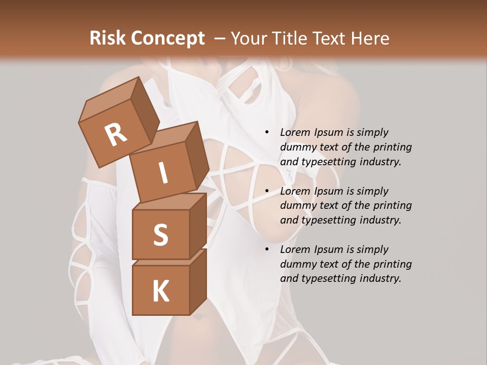 A Woman In White Lingerie Sitting On The Floor PowerPoint Template