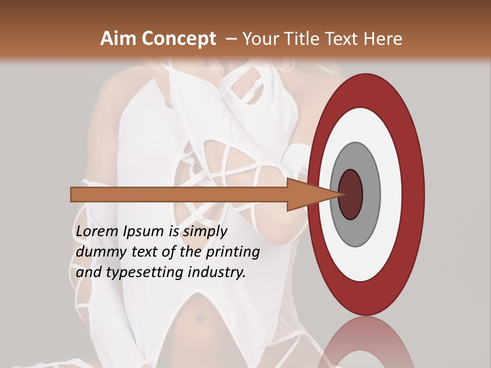 A Woman In White Lingerie Sitting On The Floor PowerPoint Template