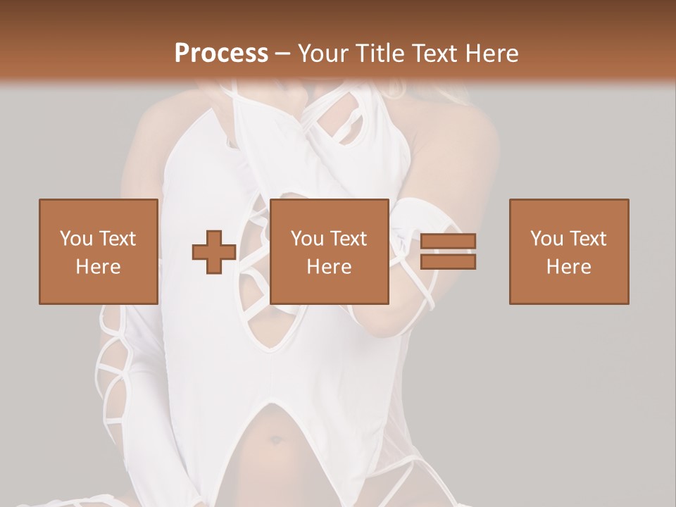 A Woman In White Lingerie Sitting On The Floor PowerPoint Template