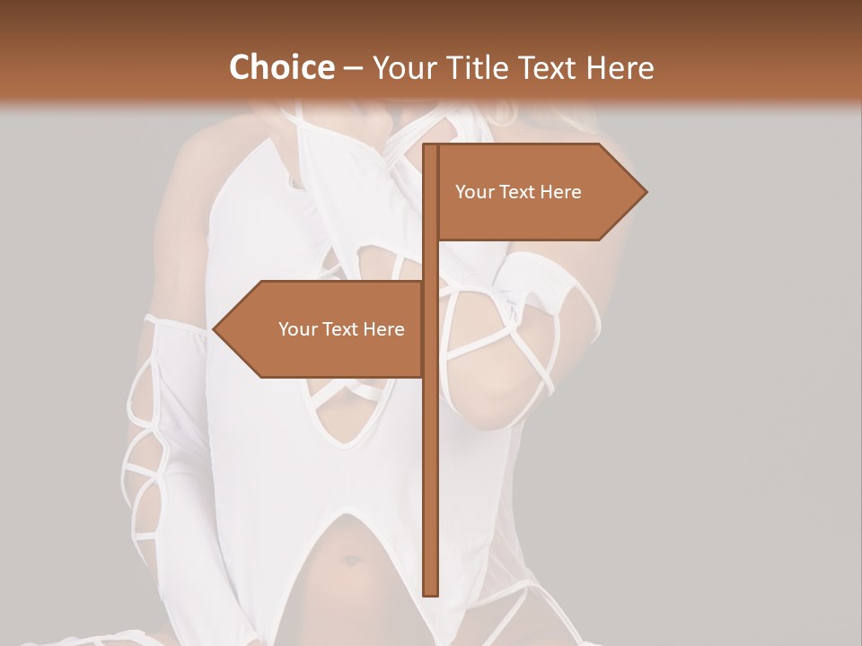 A Woman In White Lingerie Sitting On The Floor PowerPoint Template