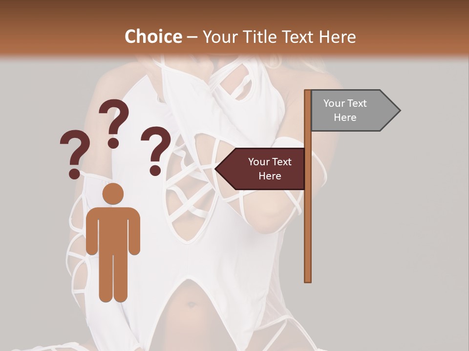 A Woman In White Lingerie Sitting On The Floor PowerPoint Template