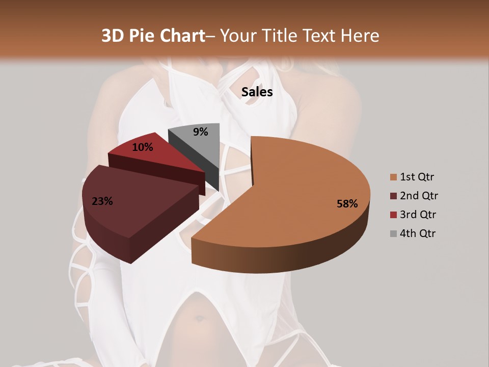 A Woman In White Lingerie Sitting On The Floor PowerPoint Template