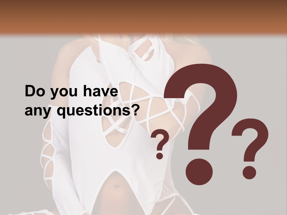 A Woman In White Lingerie Sitting On The Floor PowerPoint Template