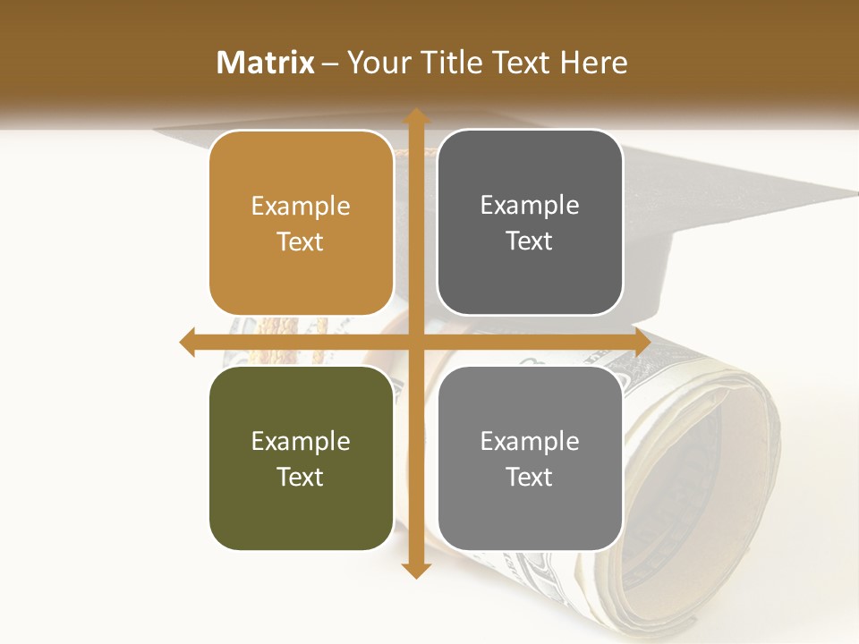 A Graduation Cap Sitting On Top Of A Stack Of Money PowerPoint Template