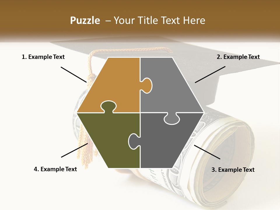 A Graduation Cap Sitting On Top Of A Stack Of Money PowerPoint Template