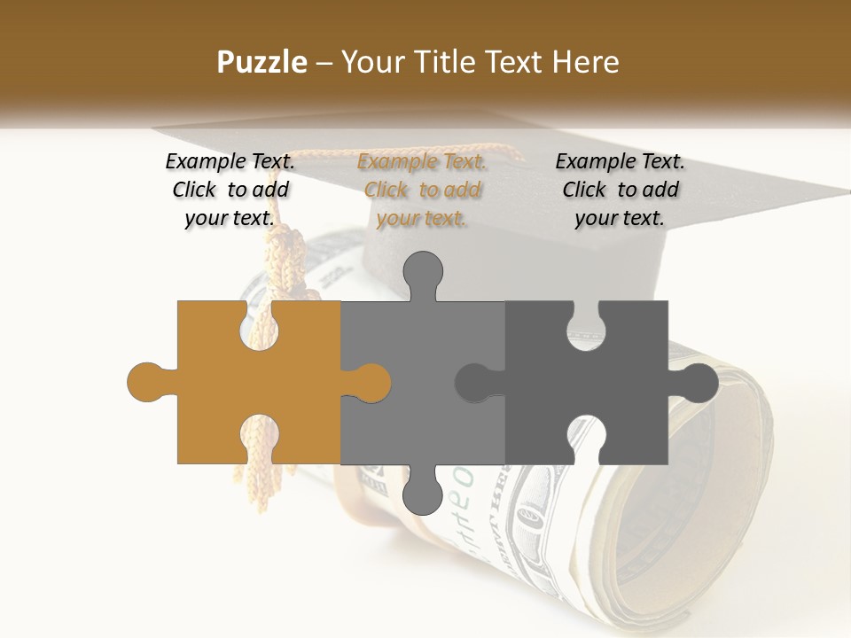 A Graduation Cap Sitting On Top Of A Stack Of Money PowerPoint Template