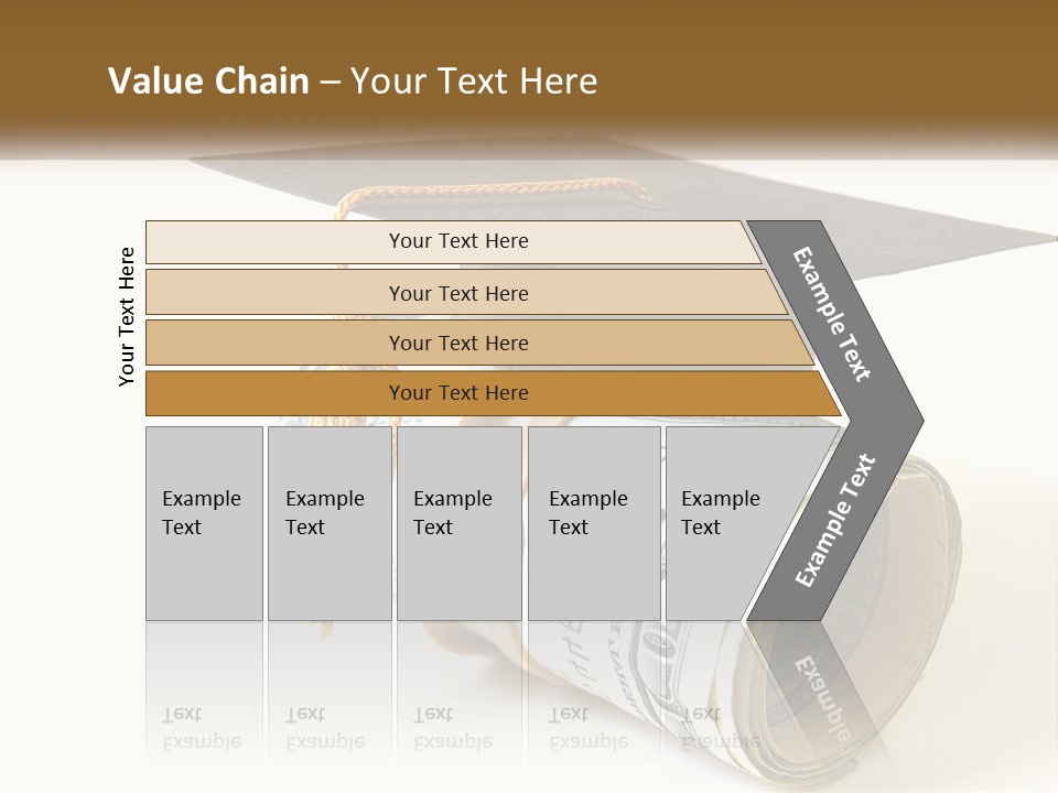 A Graduation Cap Sitting On Top Of A Stack Of Money PowerPoint Template