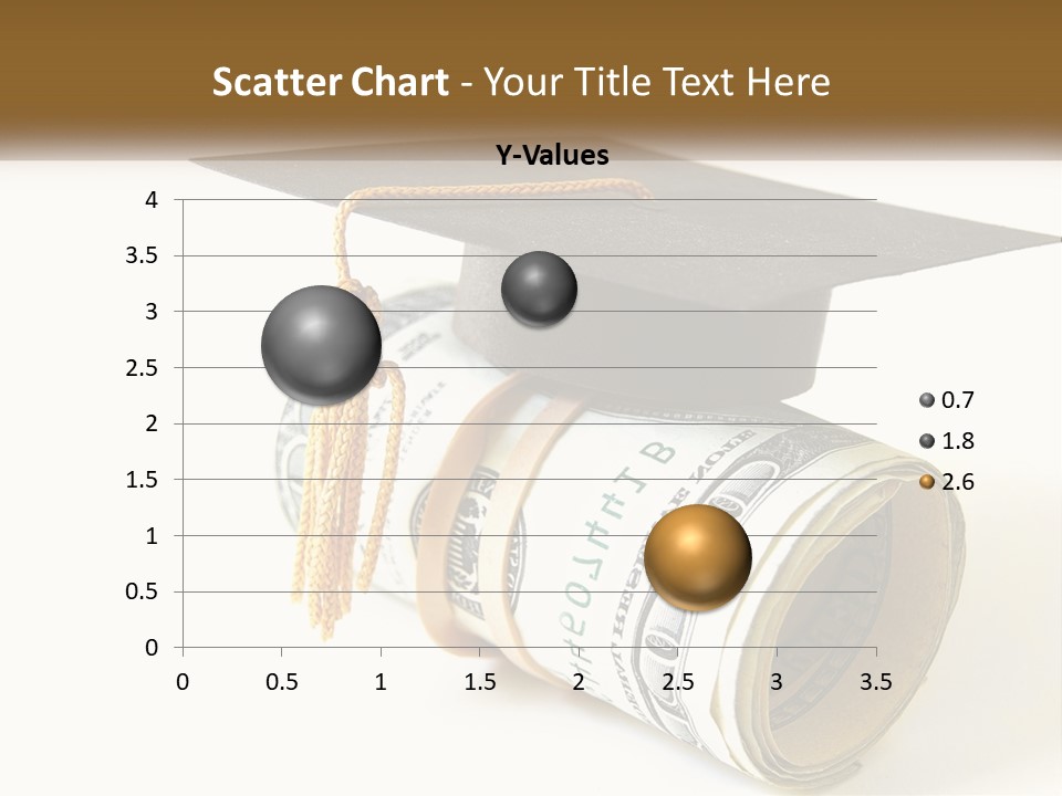 A Graduation Cap Sitting On Top Of A Stack Of Money PowerPoint Template