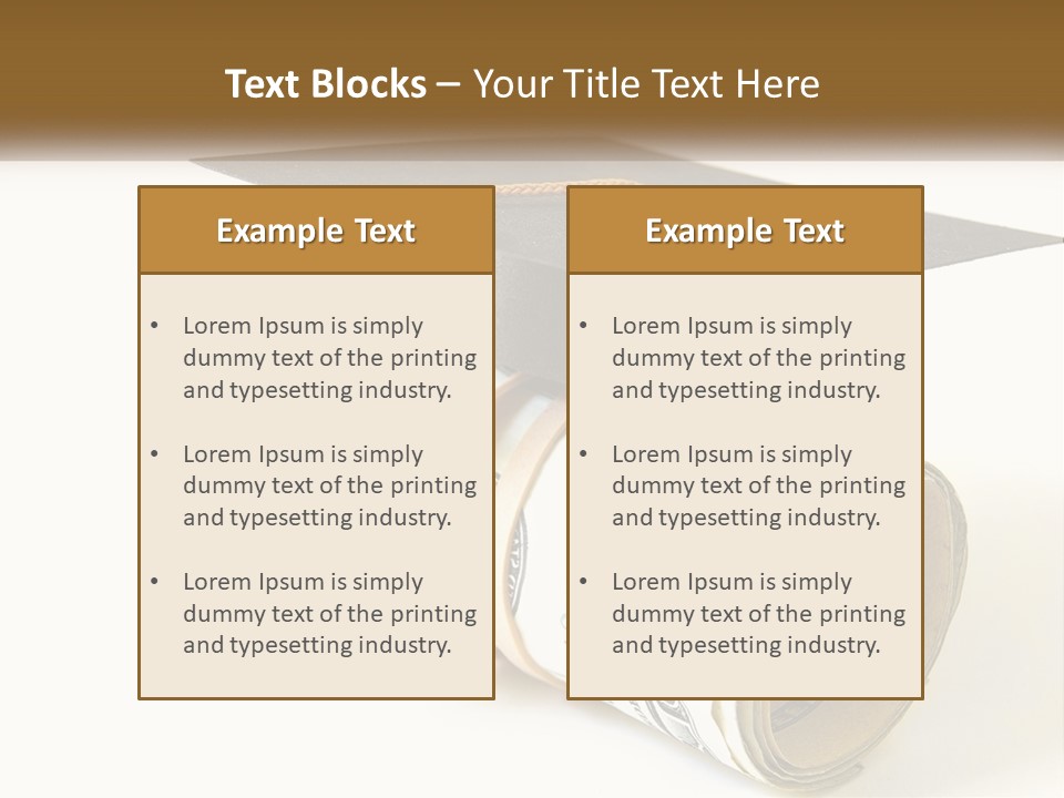 A Graduation Cap Sitting On Top Of A Stack Of Money PowerPoint Template