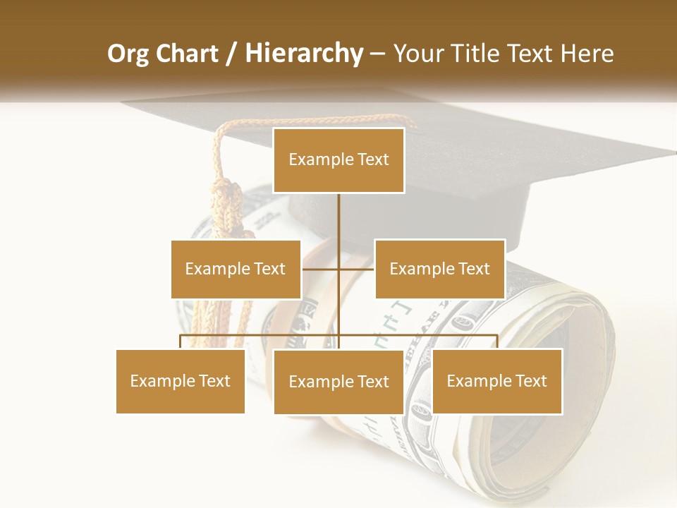 A Graduation Cap Sitting On Top Of A Stack Of Money PowerPoint Template