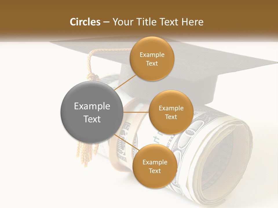 A Graduation Cap Sitting On Top Of A Stack Of Money PowerPoint Template