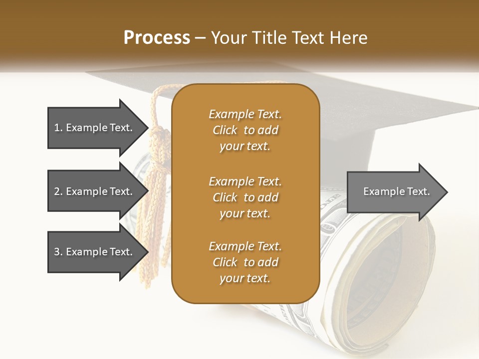 A Graduation Cap Sitting On Top Of A Stack Of Money PowerPoint Template