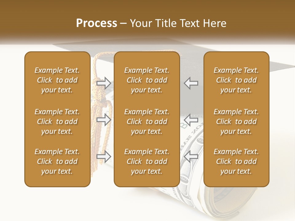 A Graduation Cap Sitting On Top Of A Stack Of Money PowerPoint Template