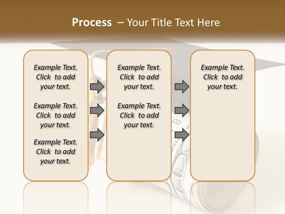 A Graduation Cap Sitting On Top Of A Stack Of Money PowerPoint Template