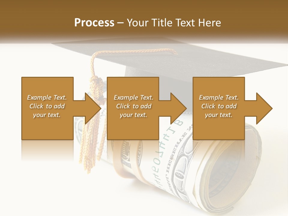 A Graduation Cap Sitting On Top Of A Stack Of Money PowerPoint Template