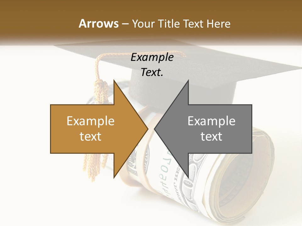 A Graduation Cap Sitting On Top Of A Stack Of Money PowerPoint Template