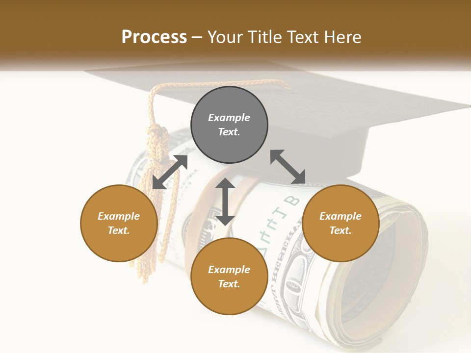 A Graduation Cap Sitting On Top Of A Stack Of Money PowerPoint Template