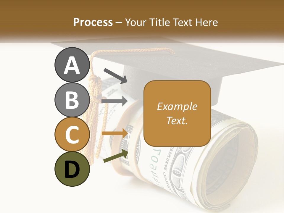 A Graduation Cap Sitting On Top Of A Stack Of Money PowerPoint Template