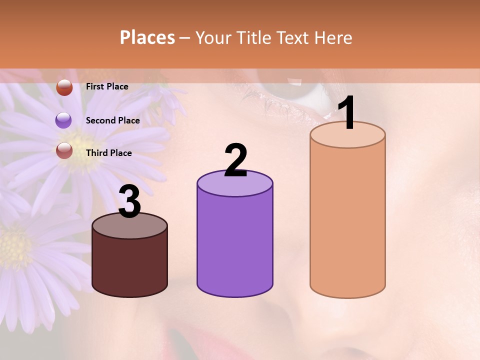 A Woman With Purple Flowers In Her Hair PowerPoint Template