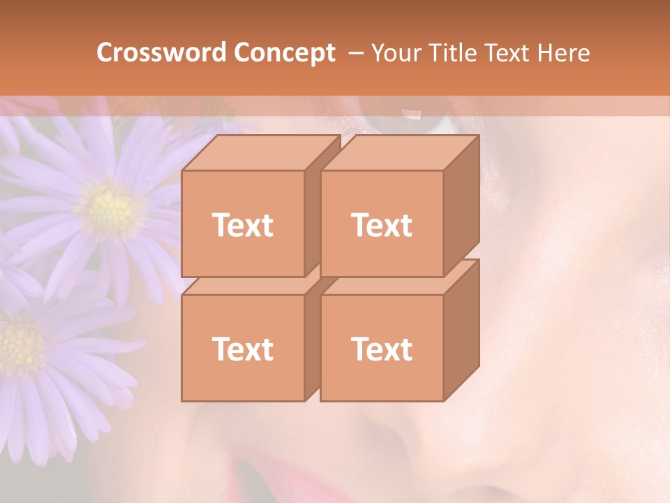 A Woman With Purple Flowers In Her Hair PowerPoint Template