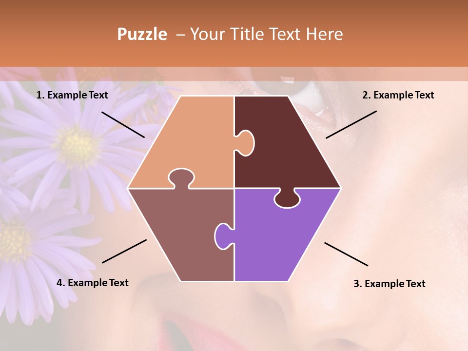 A Woman With Purple Flowers In Her Hair PowerPoint Template