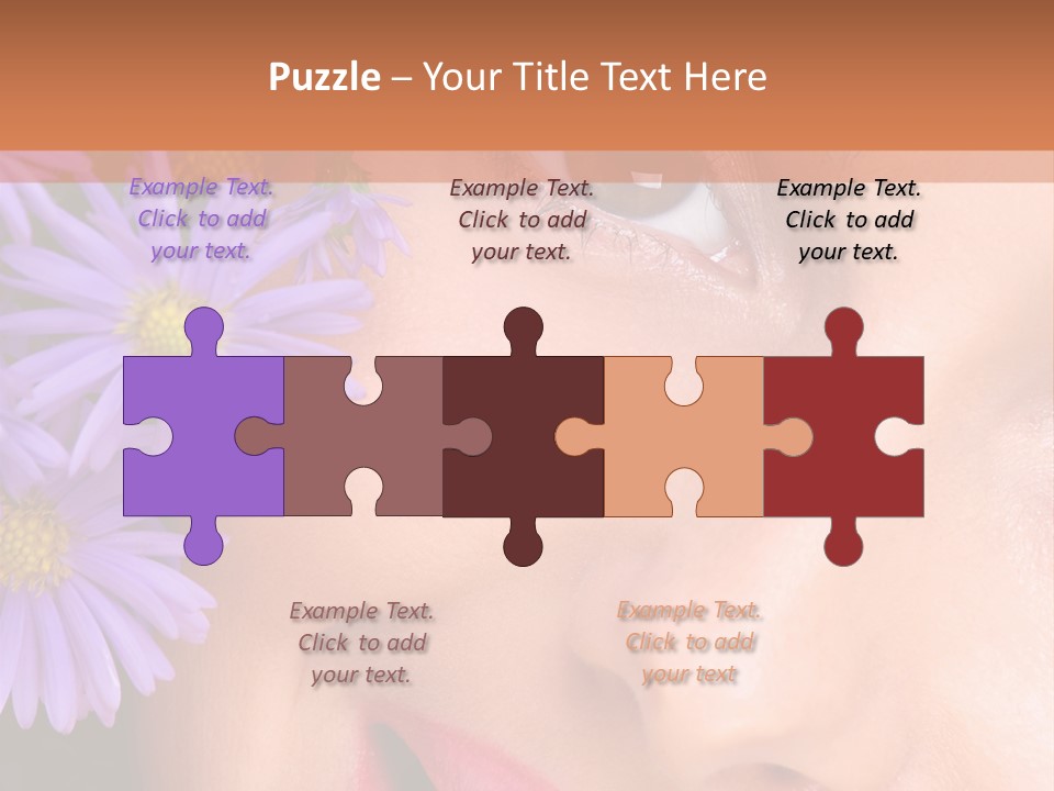 A Woman With Purple Flowers In Her Hair PowerPoint Template