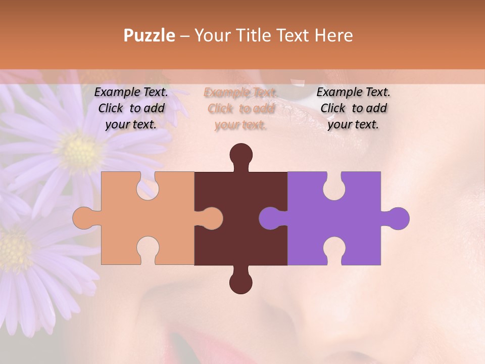 A Woman With Purple Flowers In Her Hair PowerPoint Template