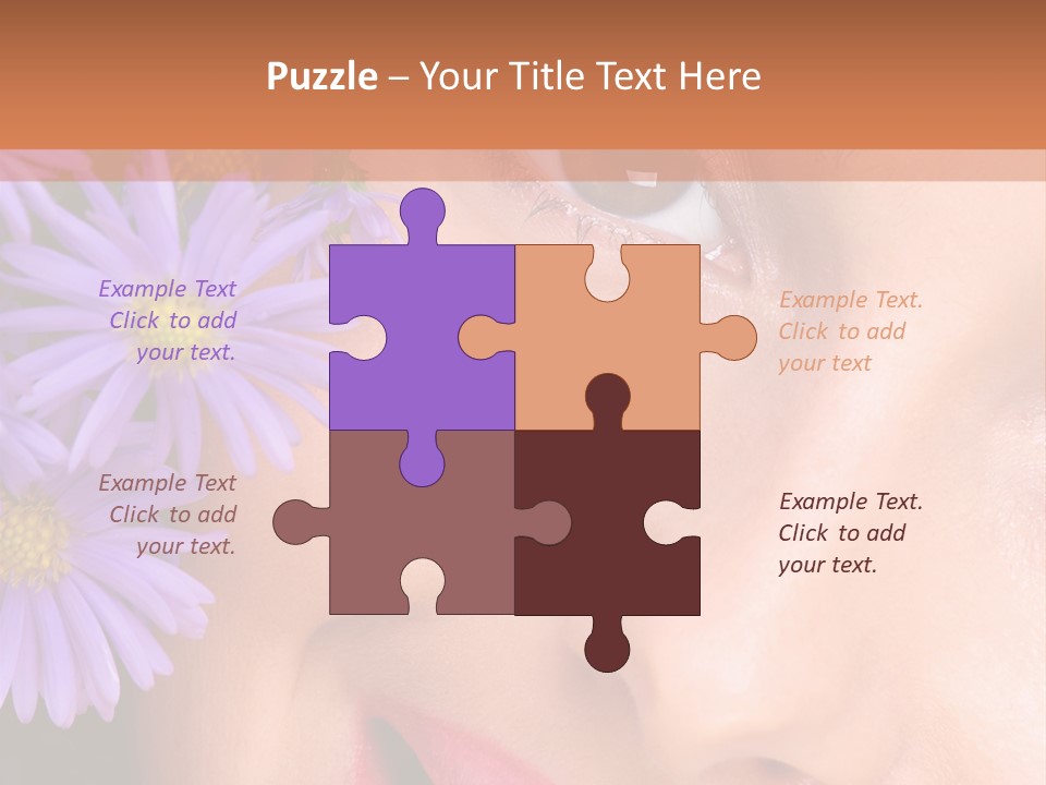 A Woman With Purple Flowers In Her Hair PowerPoint Template