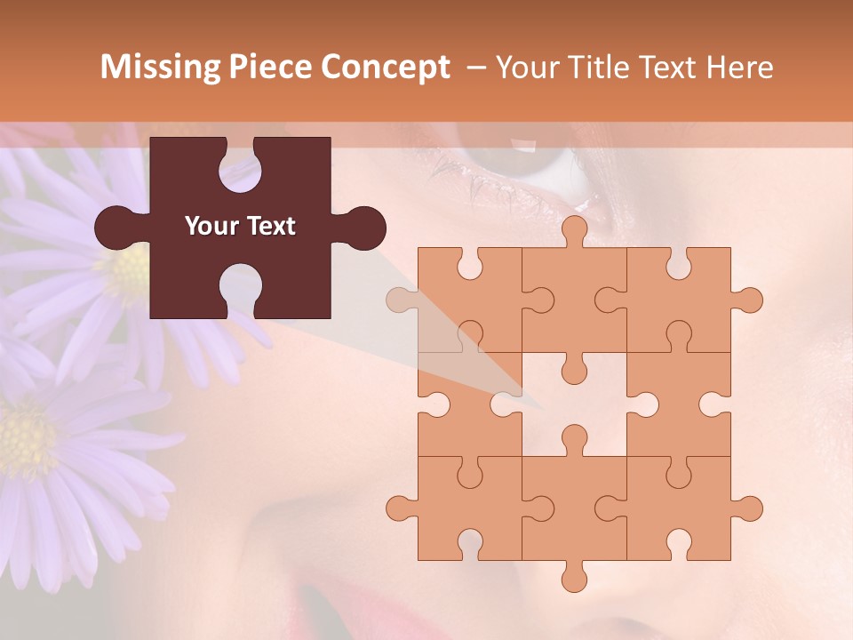 A Woman With Purple Flowers In Her Hair PowerPoint Template