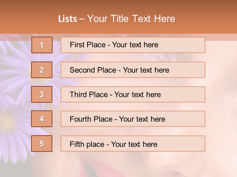 A Woman With Purple Flowers In Her Hair PowerPoint Template