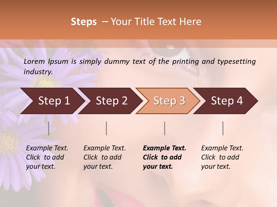 A Woman With Purple Flowers In Her Hair PowerPoint Template