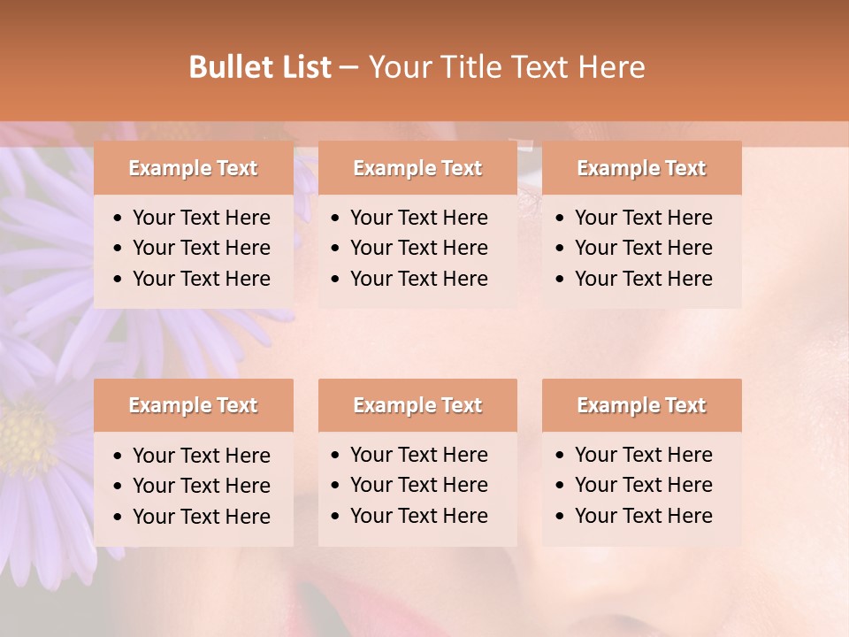 A Woman With Purple Flowers In Her Hair PowerPoint Template