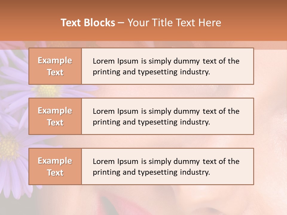 A Woman With Purple Flowers In Her Hair PowerPoint Template