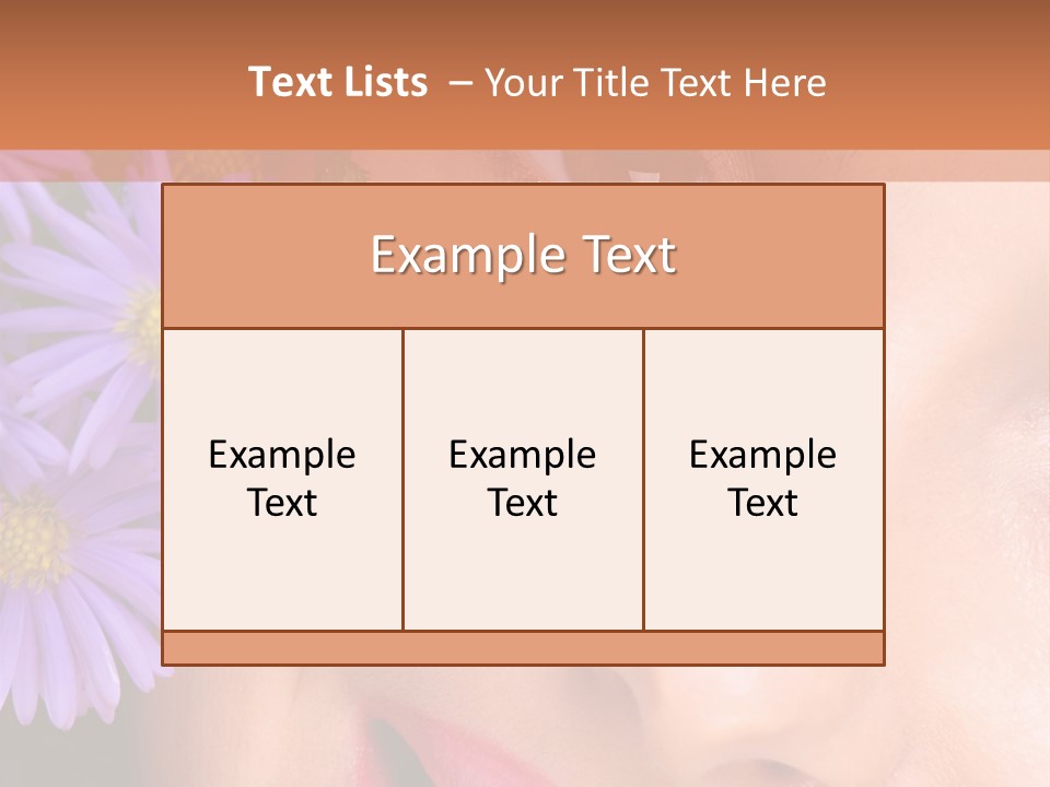 A Woman With Purple Flowers In Her Hair PowerPoint Template