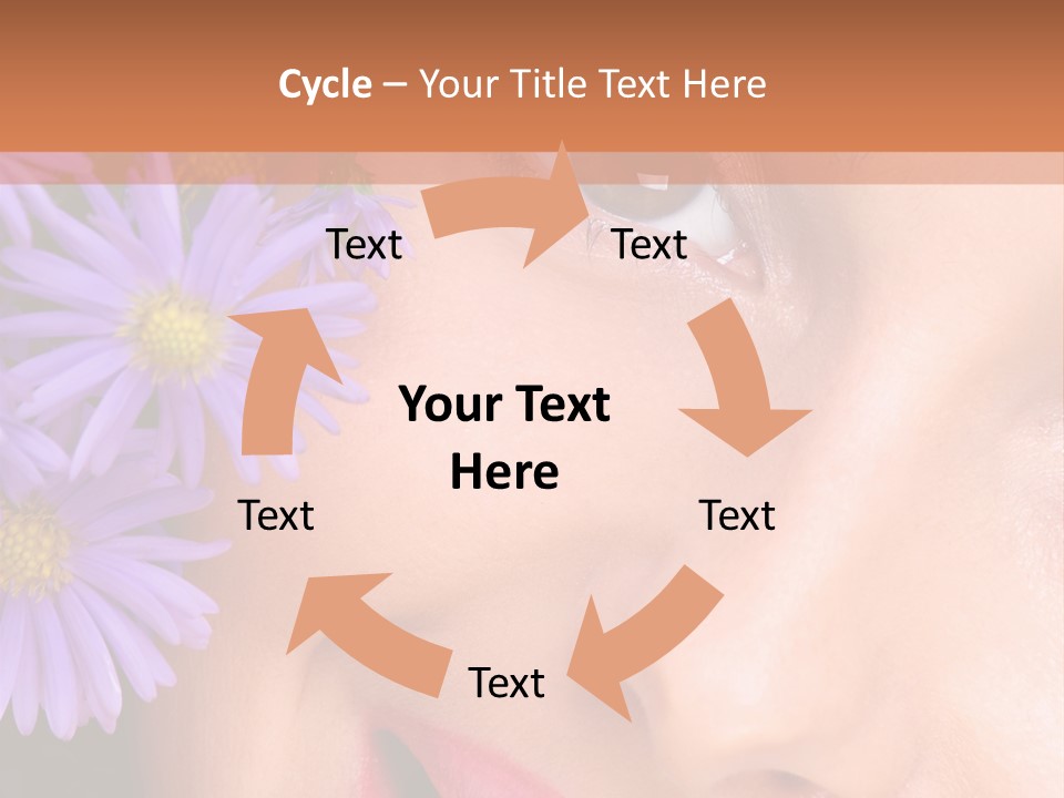 A Woman With Purple Flowers In Her Hair PowerPoint Template