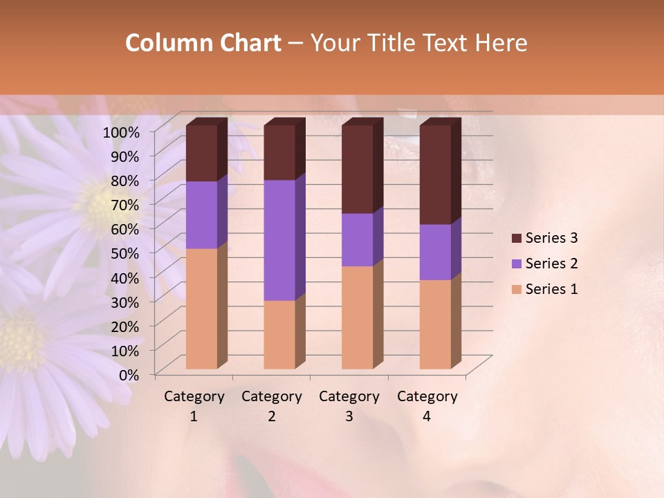A Woman With Purple Flowers In Her Hair PowerPoint Template