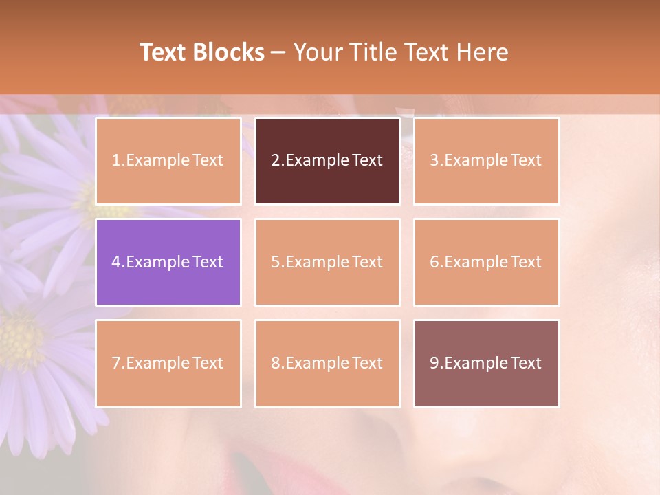 A Woman With Purple Flowers In Her Hair PowerPoint Template