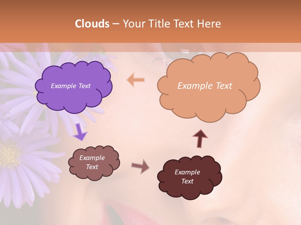 A Woman With Purple Flowers In Her Hair PowerPoint Template