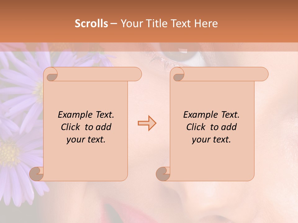 A Woman With Purple Flowers In Her Hair PowerPoint Template
