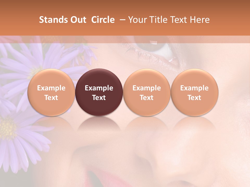 A Woman With Purple Flowers In Her Hair PowerPoint Template