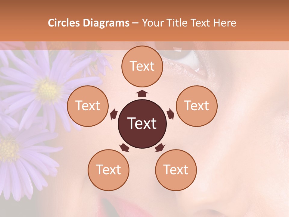 A Woman With Purple Flowers In Her Hair PowerPoint Template