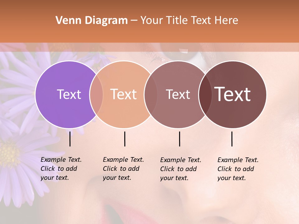 A Woman With Purple Flowers In Her Hair PowerPoint Template