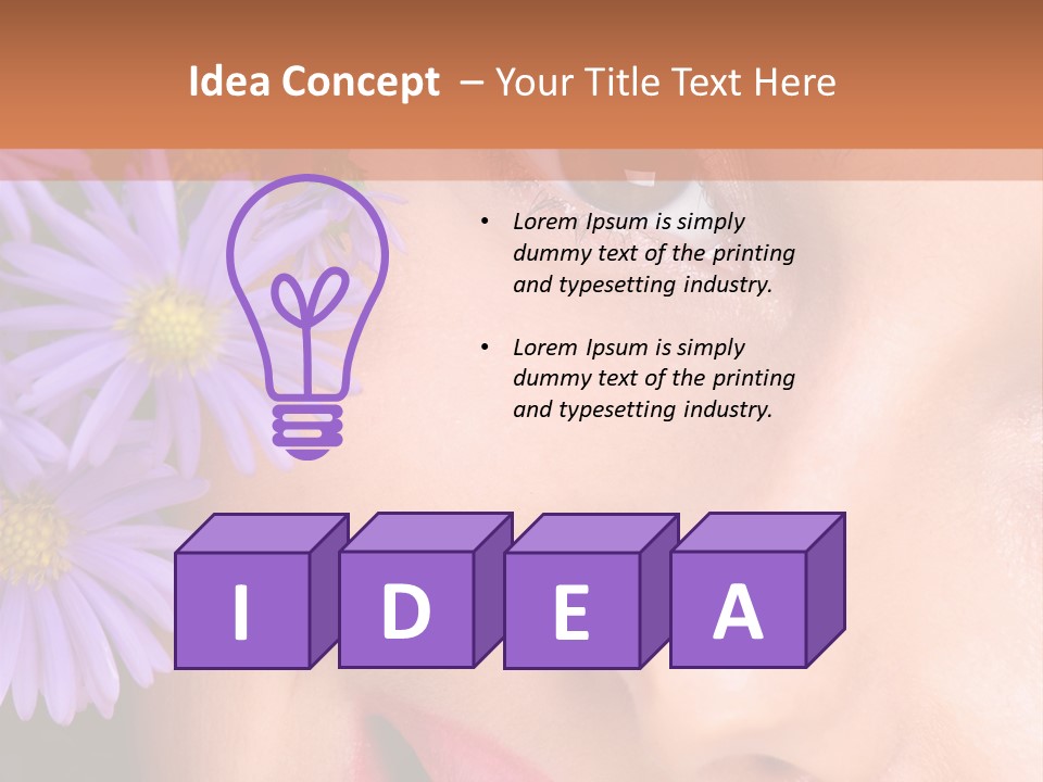 A Woman With Purple Flowers In Her Hair PowerPoint Template