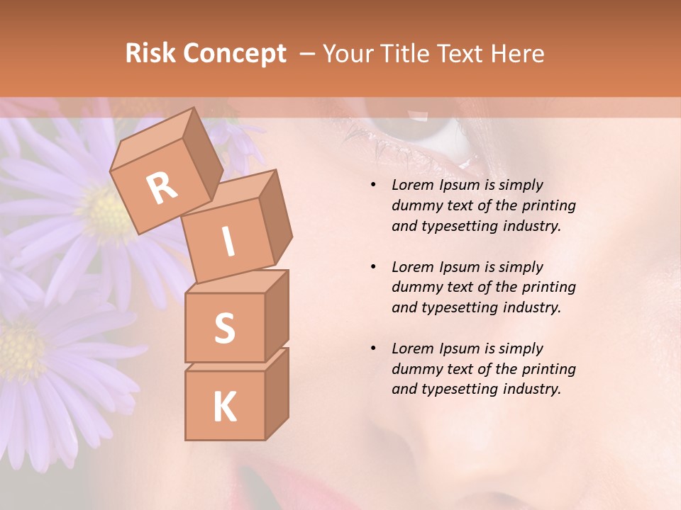 A Woman With Purple Flowers In Her Hair PowerPoint Template