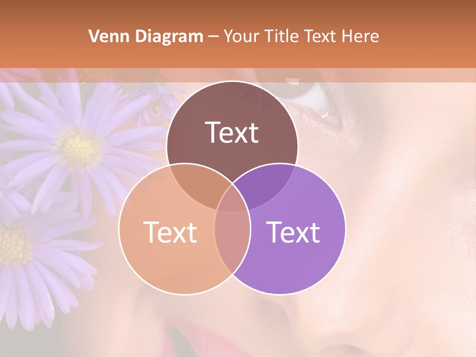 A Woman With Purple Flowers In Her Hair PowerPoint Template